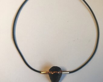 Obsidian arrowhead choker necklace.