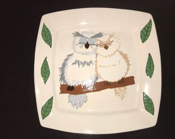 Owls in Love platter