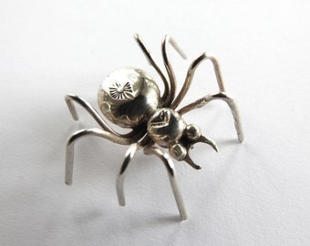 Vintage Sterling Spider Brooch