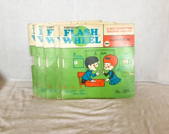 Vintage Subtraction Flash Wheel, Vintage Flash Cards, Funtastic Flash Wheel, Educational Tools, KMS Industries, Vintage Math Flash Cards