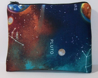 Pipe Pouch, Astronomy Bag, Pipe Case, Space Pipe Bag, XL Zipper Bag, Padded Pipe Pouch, Hippie, Stoner, 420, Gadget Bag, 7.5" x 6" - X LARGE