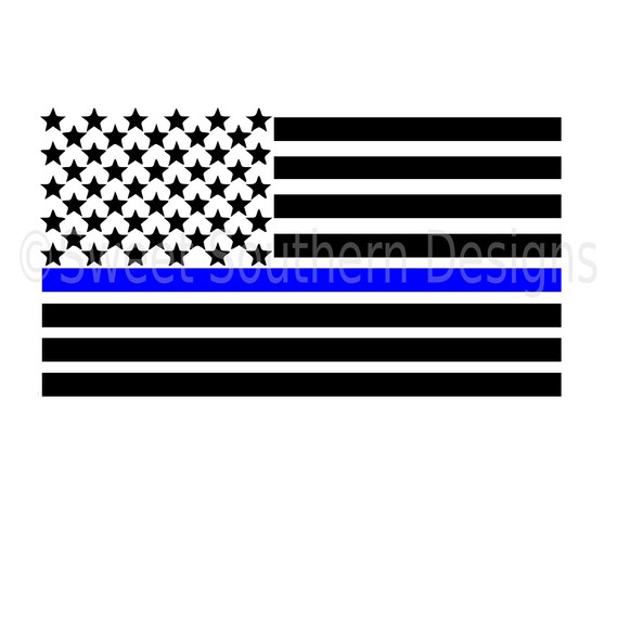 Download American flag thin blue line with heart SVG instant download