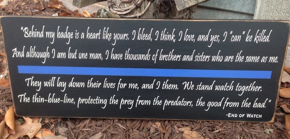 End of watch quote thin blue line Law enforcement Police