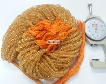 13 Inch Citrine Faceted Rondelle Beads Strand 100% Natural Citrine Beads - Top Quality - Yellow Beads - Orange Beads - Citrine Faceted Beads