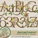 Digital Clipart - Fantasy Floral2 Alphabet - by Awesome Scrapper, Floral, Young Birch Bark Texture, Whimsical, High Quality 300 DPI PNGs