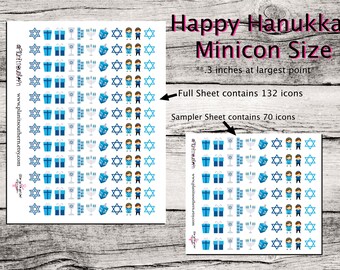 Happy Hanukkah / Planner Stickers / Planner Icon / Erin Condren / Happy Planner / Travelers Notebook / Personal Planner