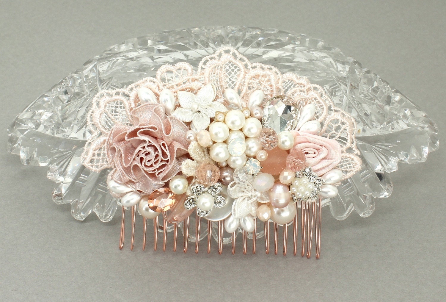 Blush Hair Accessories Blush Pink Hairpiece Wedding Hair