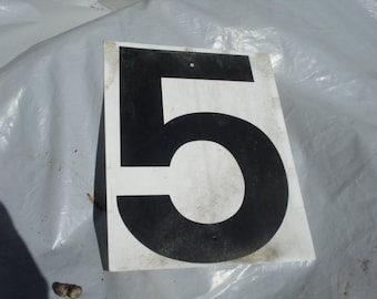 Vintage Double Side Sign Number 5 and 6 or 9