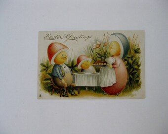 Easter Vintage Post Card - Easter Greetings Series 523 - Raphael Tuck and Sons - Used - 1905