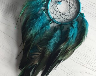 Malibu Blue Dreamcatcher - blue dream catcher, small dreamcatcher, small dream catcher, car dreamcatcher, car dream catcher, native american