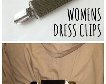 Buy 2 Elastic Dress Clips- Womens Shirt Clip- Cinch Clip- Garment Clip- Elastic Clip BELT- Custom Fit for clothing- Waist Cinch- Jacket Clip