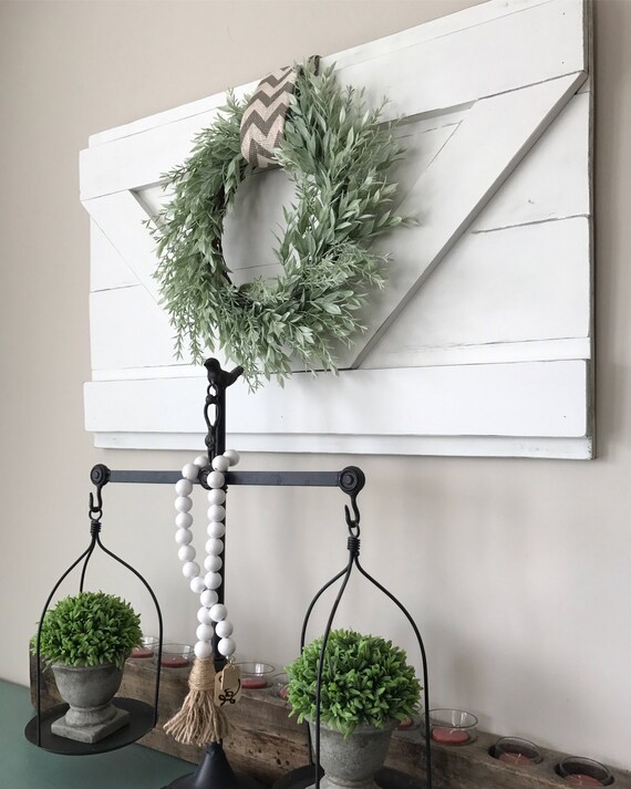 Extra Large Decorative Wood Shutter. Rustic wall Decor.