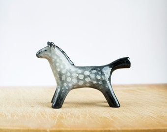 Animal Totem Dapple Gray Horse, horse totem, horse figurine, grey home decor, tiny zoo