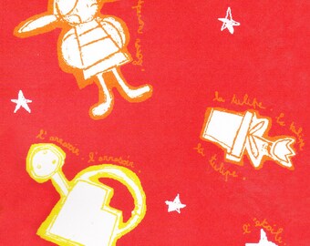 creation of fairy tale Red Riding Hood print fabrics