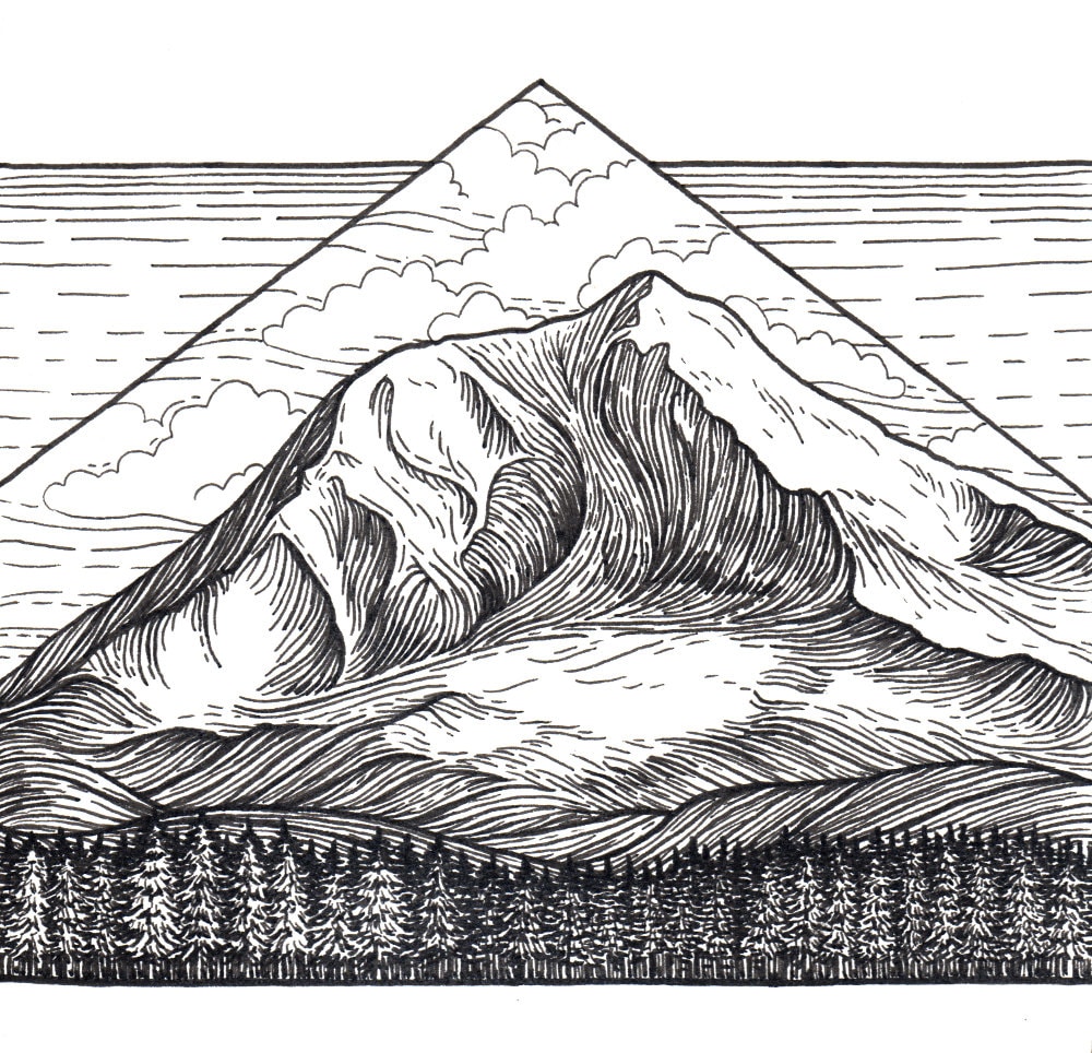 It is an image of Handy Mt Rainier Drawing It's just a graphic of Handy Mt Rainier Drawing