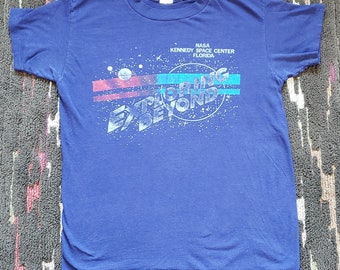 Vintage 80's NASA Kennedy Space Center Navy Blue T-shirt