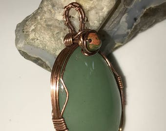 A0006 Jade Gemstone in Hand Crafted Cage