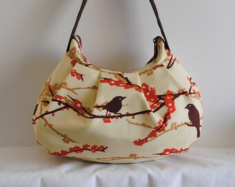 SALE // Pleated Bag // Shoulder Purse - Sparrows in Bark