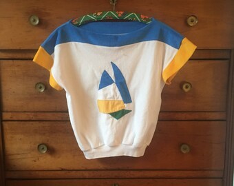 Vintage 70's sailor navy t-shirt mod S