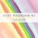 Watercolor Rainbow and Gold Coin Clipart, Leprechaun Blog Design Resource PNG PSD, St. Patrick's Day Kit