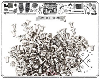 200pcs 2MM Hole Tiny SILVER Grommets Eyelets Self Backing for Bead Cores, Clothes, Leather, Canvas