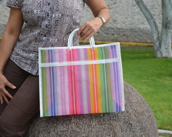 Mexican market mercado bag, shopping tote, Eco recyclable reusable handle bag