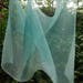 Organza Silk Fabric Ombre Naturally Dyed with Fresh Indigo Leaves Light Blue Green Sheer Transparent Natural Plant Dye 32" x 50" Art Fabric