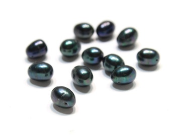 Navy Freshwater Pearls 11x8mm 12 pcs