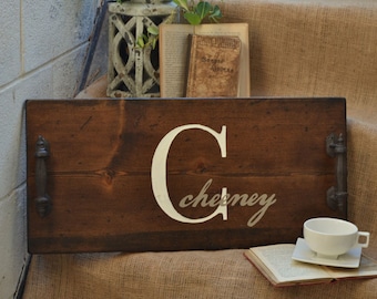 Wooden Serving Tray - Breakfast Tray, Customize With Your Name