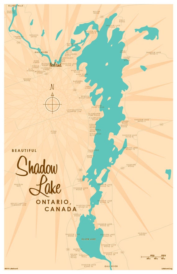 Shadow Lake Ontario Map Print