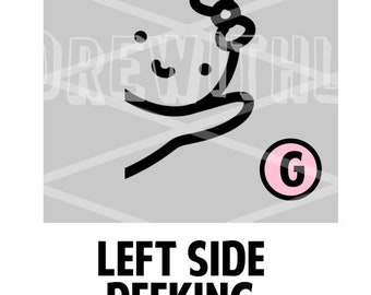 Left Side Peeking Munchkin Vinyl WITH bow - (G)