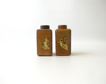 Vintage Wooden Salt and Pepper Shakers
