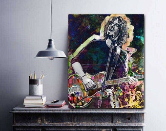 Soundgarden, Chris Cornell, Chris Cornell Original Art, Guitar Canvas, Grunge Rock Art, Grunge Canvas, Grunge Decor, Audioslave, Rock Guitar