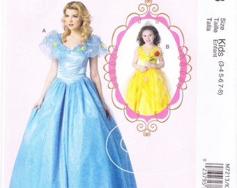 McCall's Sewing Pattern M7213 Girls Princess Costume New UNCUT