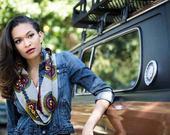 Ankara infinity scarf, African infinity scarf, Reversible infinity scarf, African print scarf, Christmas gift women, Christmas gift her