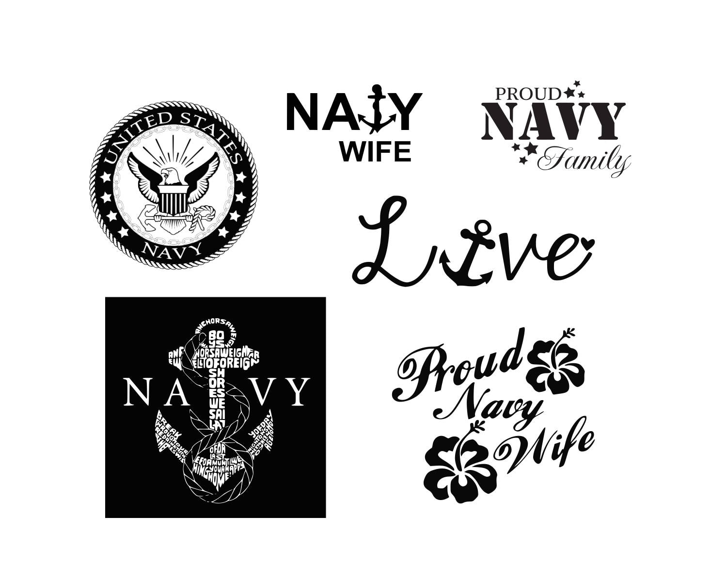 Navy wife svg Navy svg United States Navy Anchor svg Files for