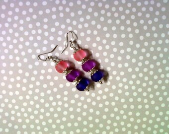 Pink, Fuschia and Purple Earrings (2145)