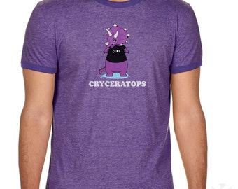 Cryceratops 80's style Ringer T-Shirt