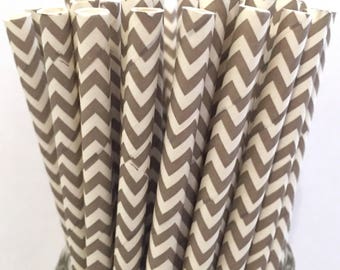 2.85 US Shipping -Gray Paper Straws - Gray Straws - Gray Cake Pop Sticks - Drinking Straws