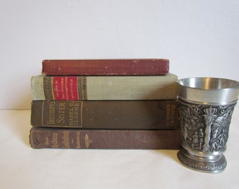 Gray Brown Decorative Books Vintage Old Book Set Stacked Books Book Stacks Photography Props Stack of Books Wedding Coffee Table Decor