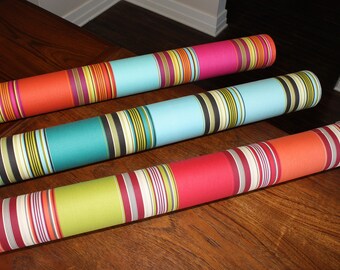1 meter of 100% cotton twill striped multicolored