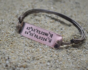 Custom Coordinate bracelet Latitude longitude bracelet Long distance boyfriend gift Personalized Mens Bracelet Anniversary gifts for men