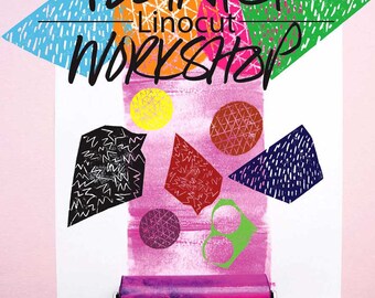 Abstract Linocut Workshop at Cass Art Manchester,UK