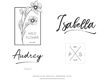 Premade Custom Unique Logo Design - Minimal Logo - Typeface - Handwritten Logo - Photography Business Blog Brand Logo - Branding - Custom