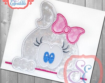 GHOST Girl Peeker Applique Design For Machine Embroidery INSTANT DOWNLOAD