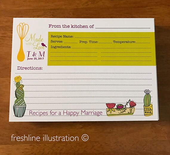 recipe cards 5x7