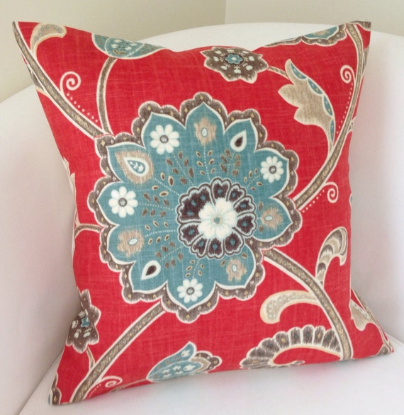 Items similar to Decorative Throw Pillow Cover Orange Pillow Blue