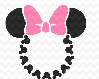 Minnie Mouse head monogram SVG, Instant Download Minnie Mouse Head Vector Minnie Mouse Cut File, Minnie Mouse for Silhouette and Cricut