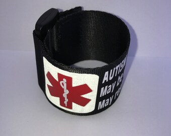 Reflective Adjustable Autism Medical Alert Bracelet