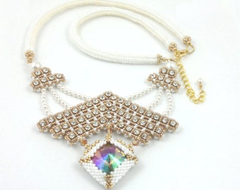 Beading4perfectionists: "Giffany's" 1920's art deco style necklace beading pattern tutorial PDF file